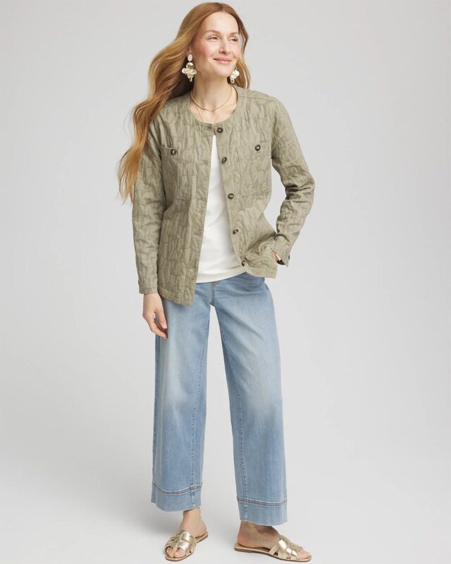 Jacquard Gauze Belted Field Jacket - image 2